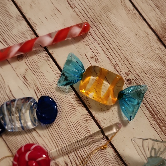 Set of 8 Vintage Glass Candy Christmas Ornaments Set J - Picture 6 of 8